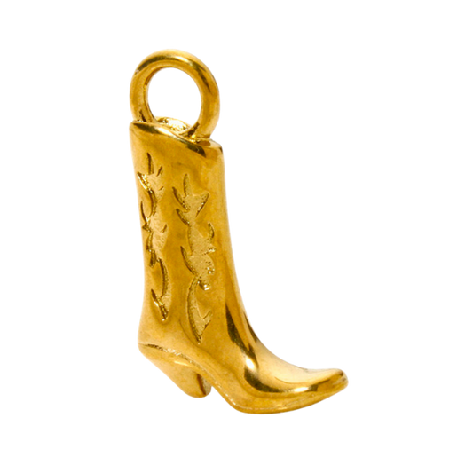 Gold cowboy boot charm 