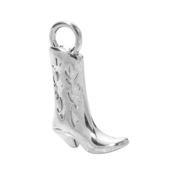 Silver cowboy boot charm