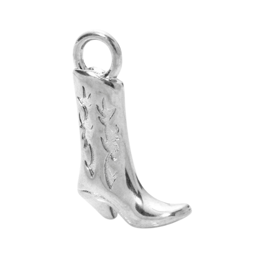 Silver cowboy boot charm