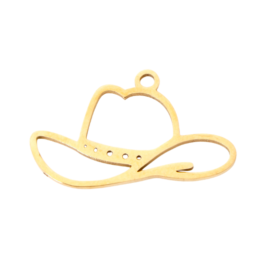 Gold cowboy hat-shaped charm