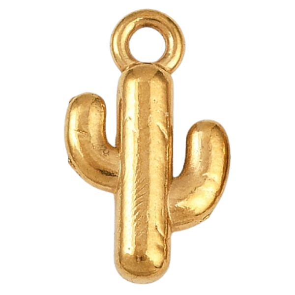 3D Cactus Gold 15x8mm