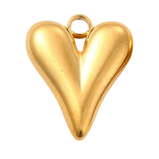 gold bubble heart charm