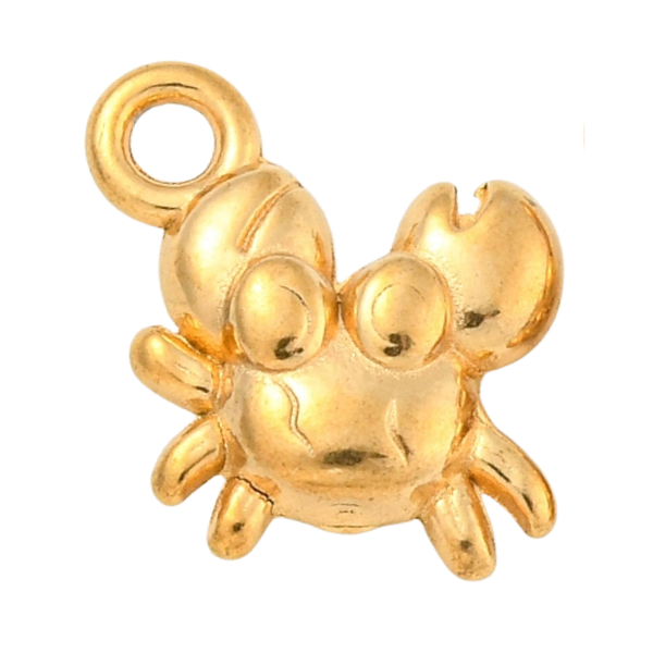 Gold crab charm 