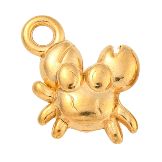Gold crab charm 