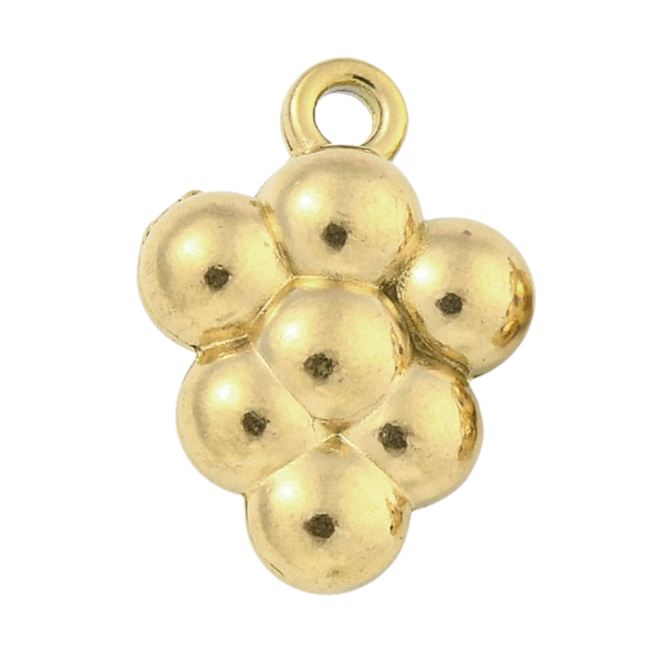 Gold grape bunch charm