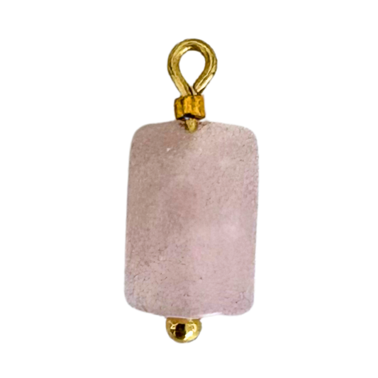 gold rose quartz charm
