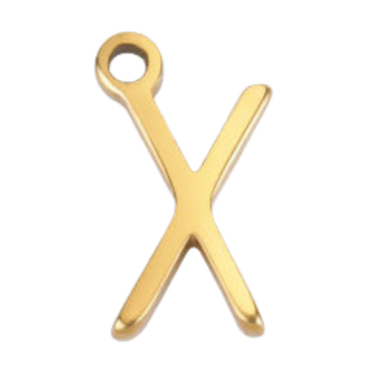 "X" Gold Print