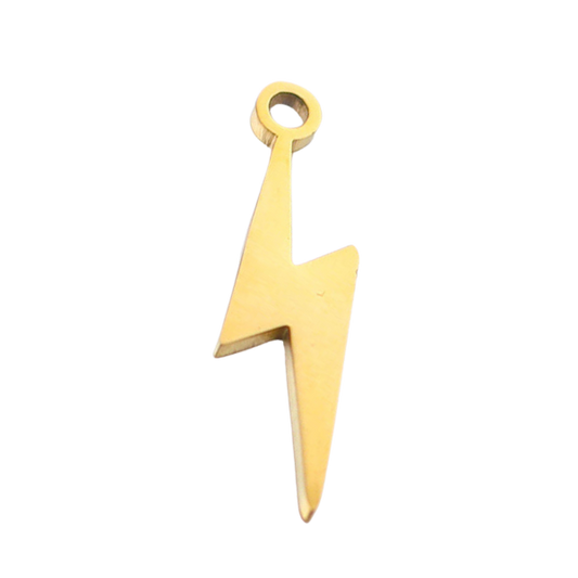 Gold lightning bolt charm