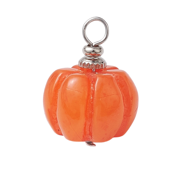 Orange pumpkin-shaped charm 