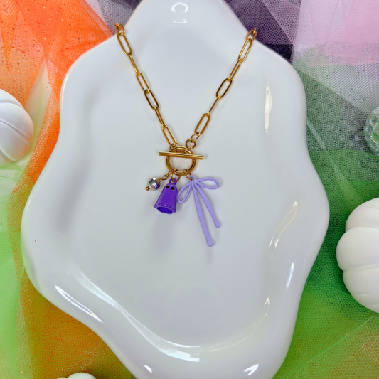 Glitter and Ghouls Necklace - Purple