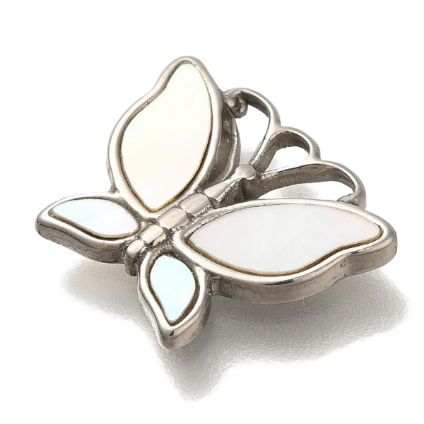 Butterfly Silver 12x15mm