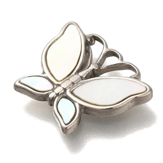 Butterfly Silver 12x15mm