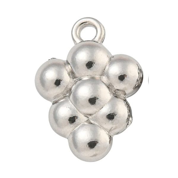 silver grape bunch charm