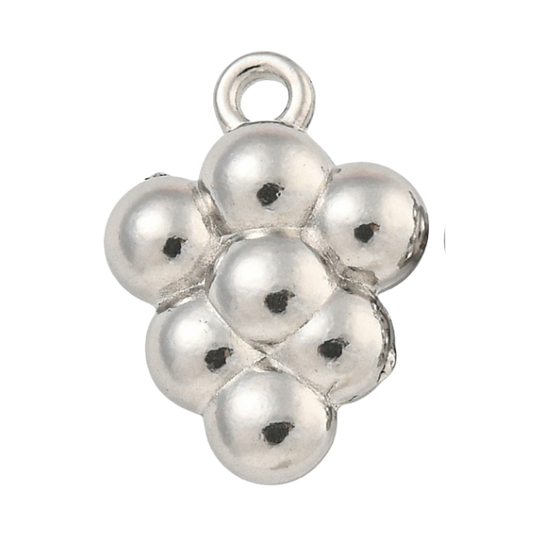 silver grape bunch charm
