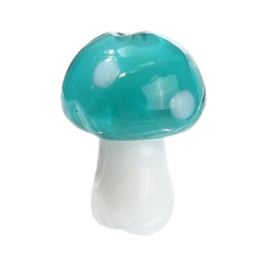 teal mushroom charm